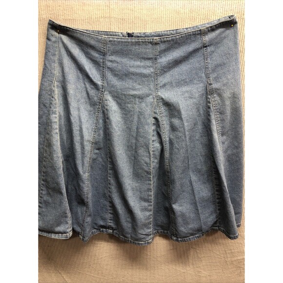Relativity Panel Mini Denim Skirt Size 18 Distress Wash - Picture 1 of 12